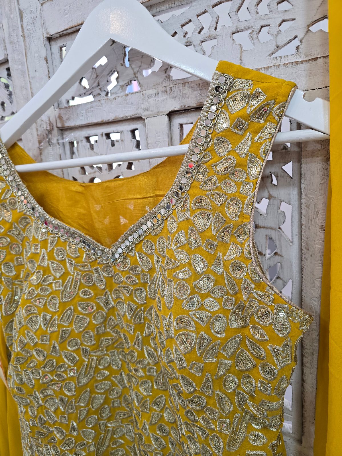 Amber Yellow Salwar Suit (Size 10-12)