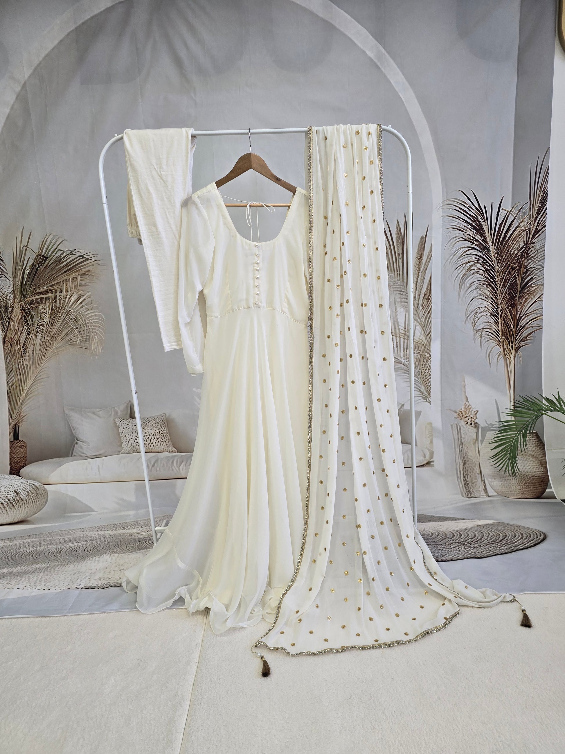 Light Cream Frock Suit (size 10-12)