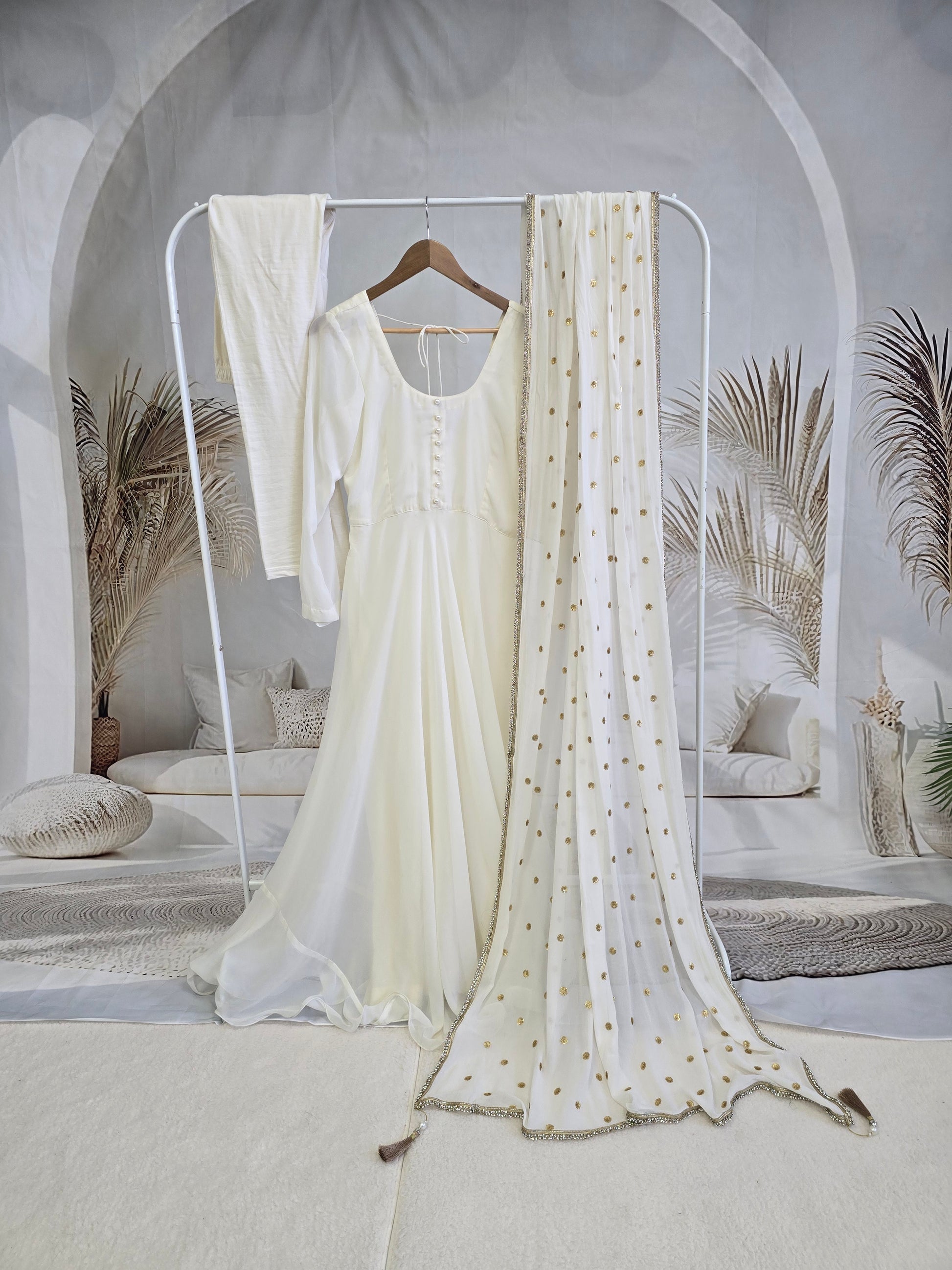 Light Cream Frock Suit (size 10-12)