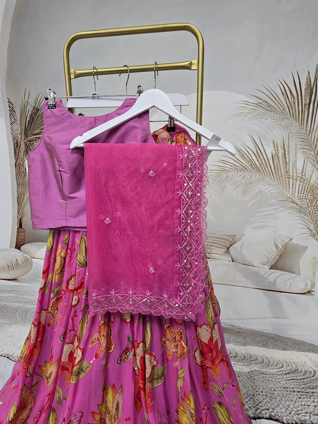 Violet Sequin Net Sequin Dupatta/Chunni
