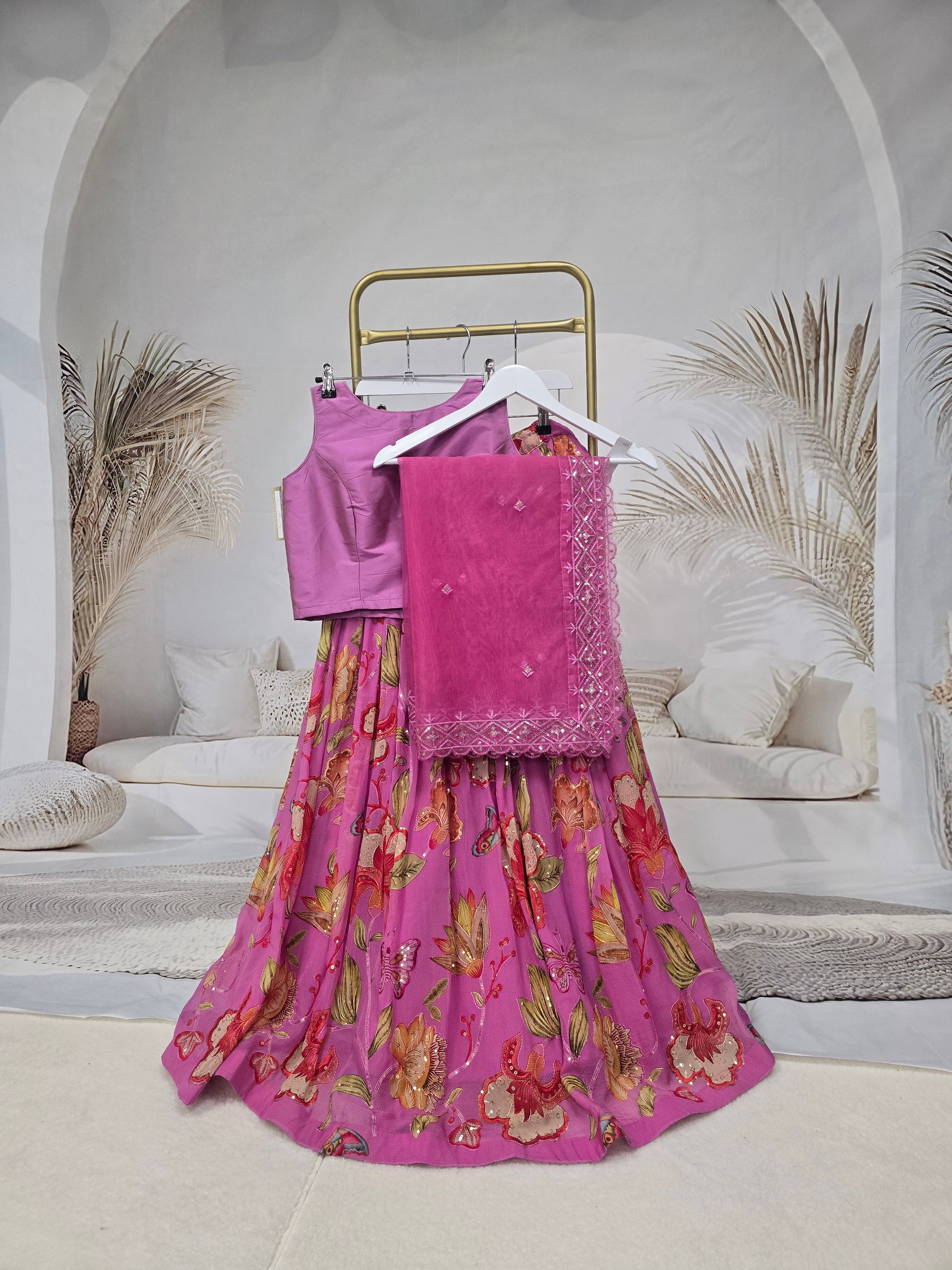 Violet Sequin Net Sequin Dupatta/Chunni