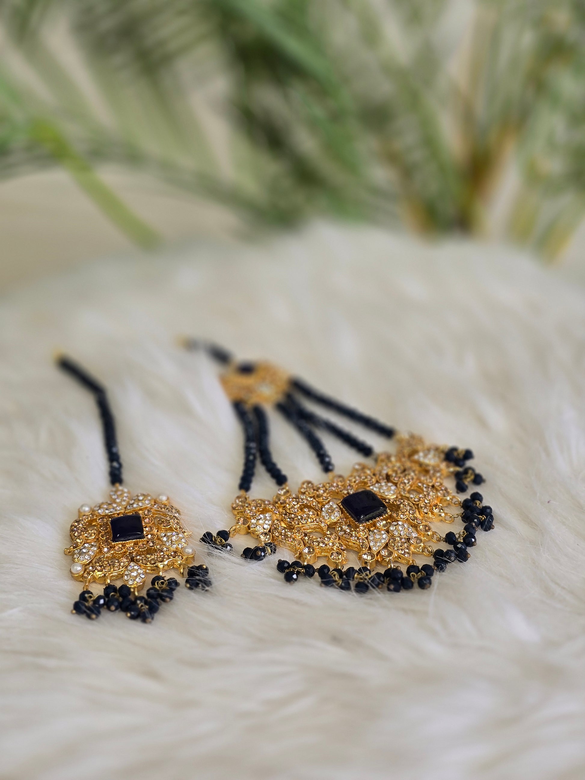 Maharani Navy Bead Tikka and Passa