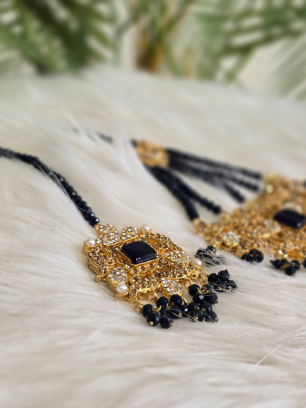 Maharani Navy Bead Tikka and Passa