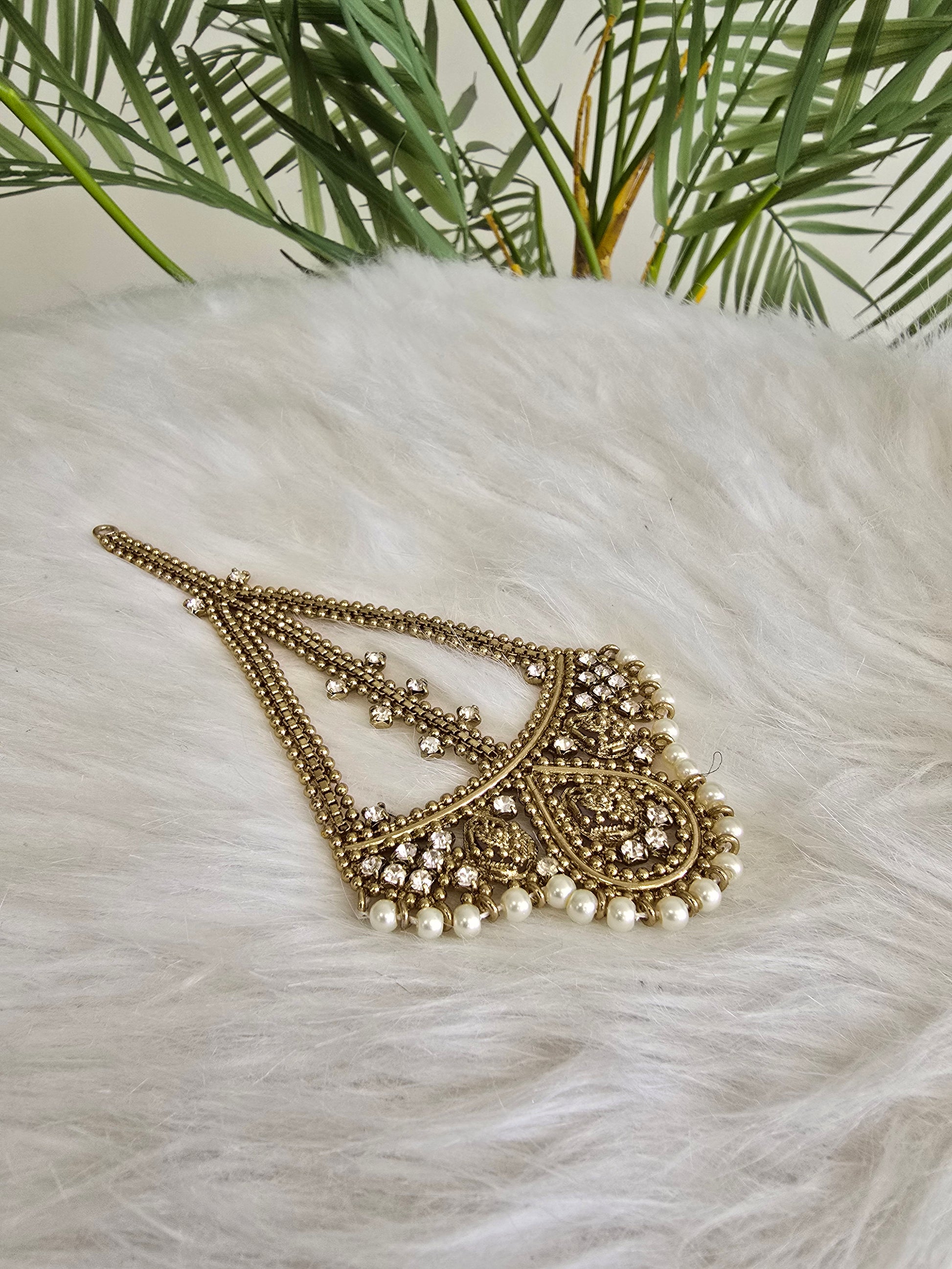 Royal Gold, Pearl & Clear Stone Passa/Jhoomar