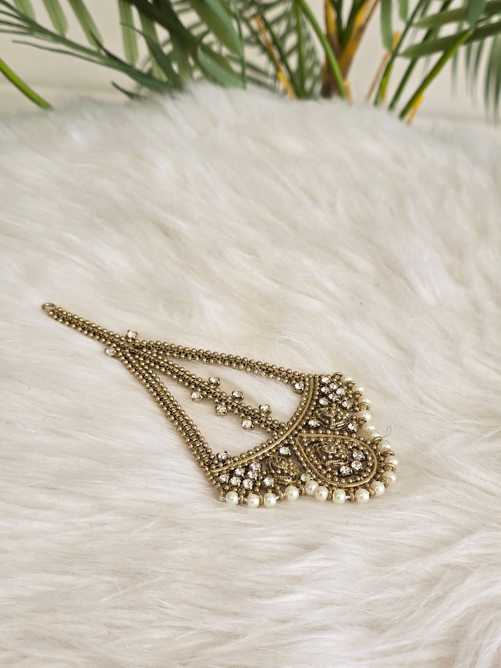 Royal Gold, Pearl & Clear Stone Passa/Jhoomar