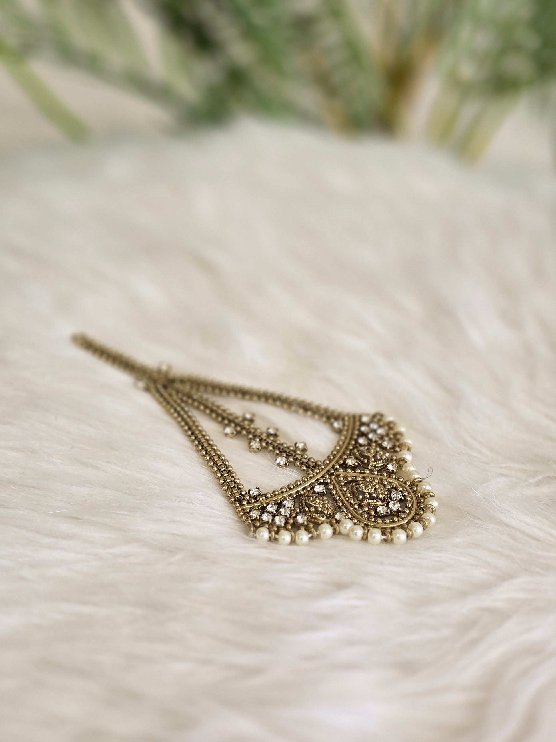 Royal Gold, Pearl & Clear Stone Passa/Jhoomar