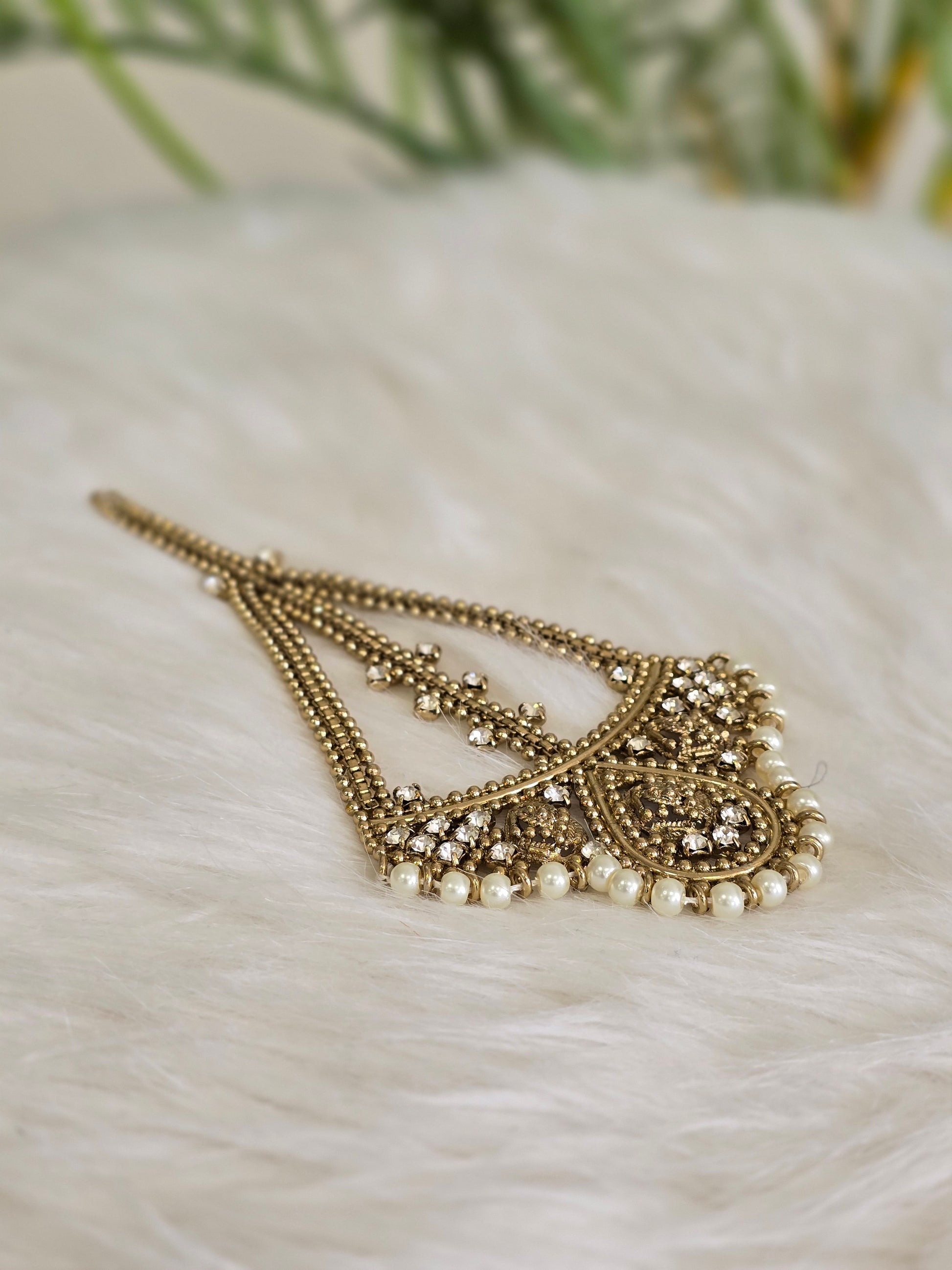 Royal Gold, Pearl & Clear Stone Passa/Jhoomar