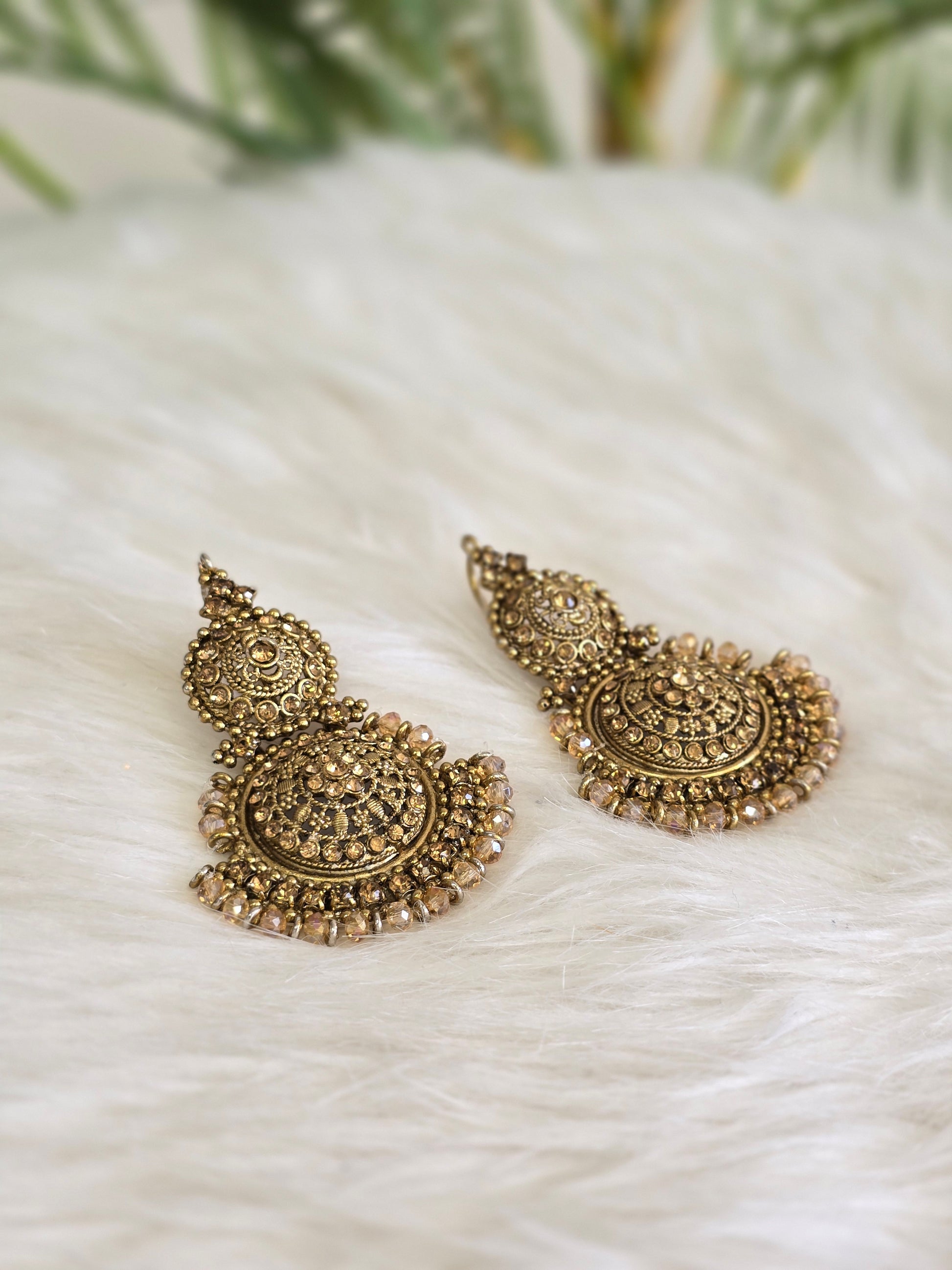 Royal Gold Stone Earrings