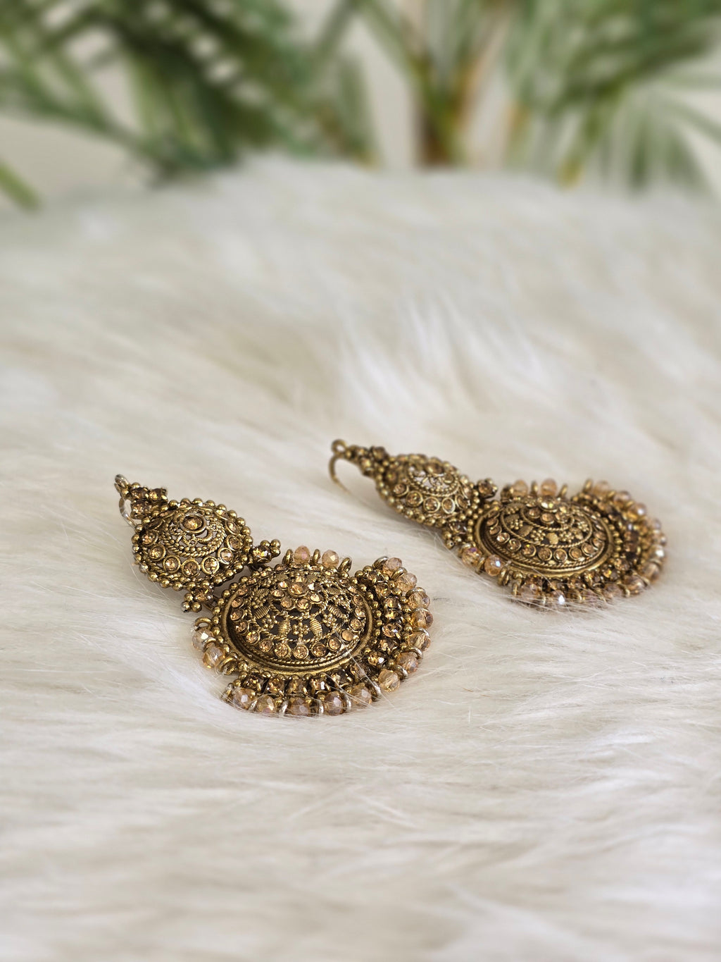 Royal Gold Stone Earrings