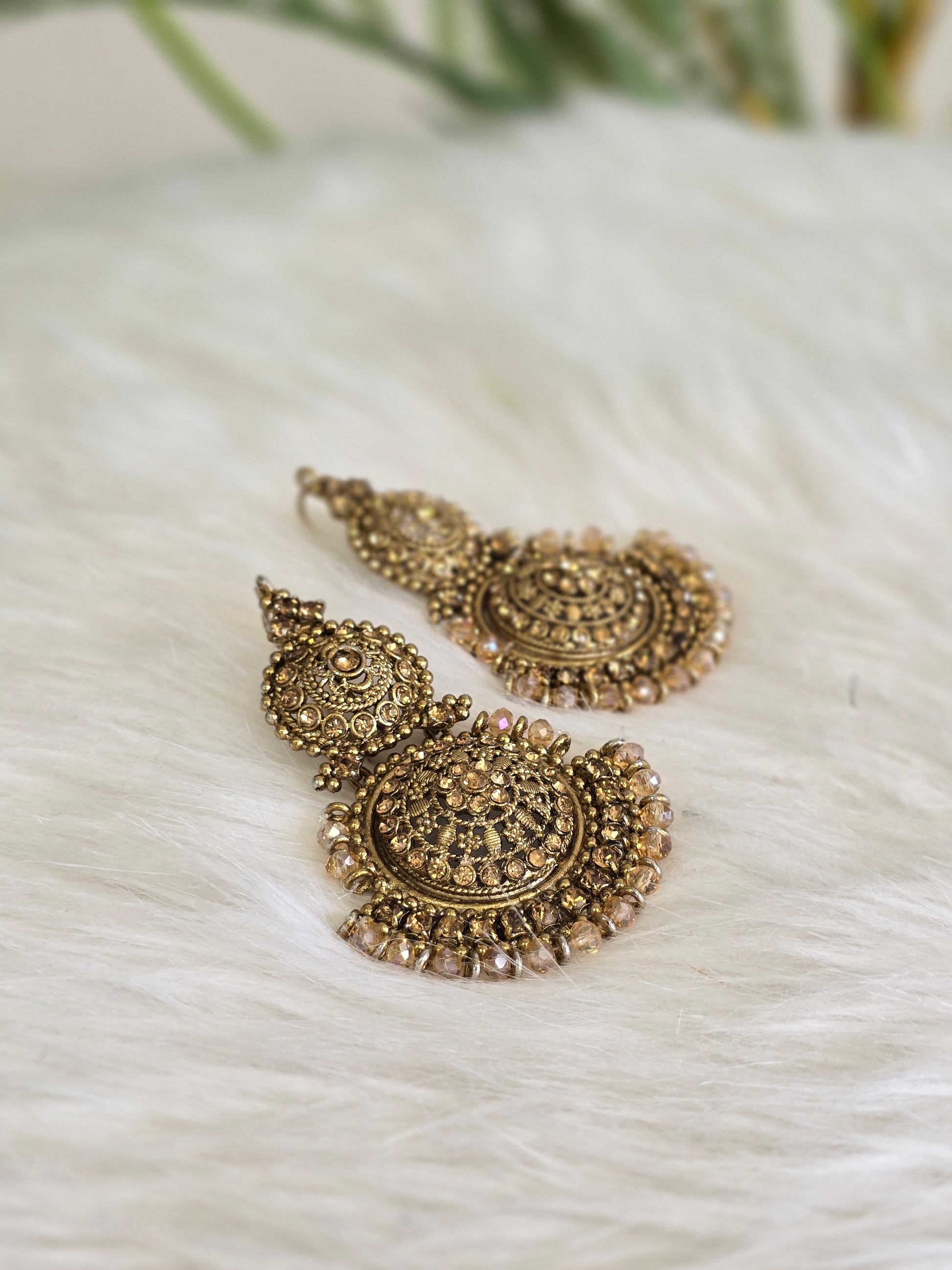 Royal Gold Stone Earrings