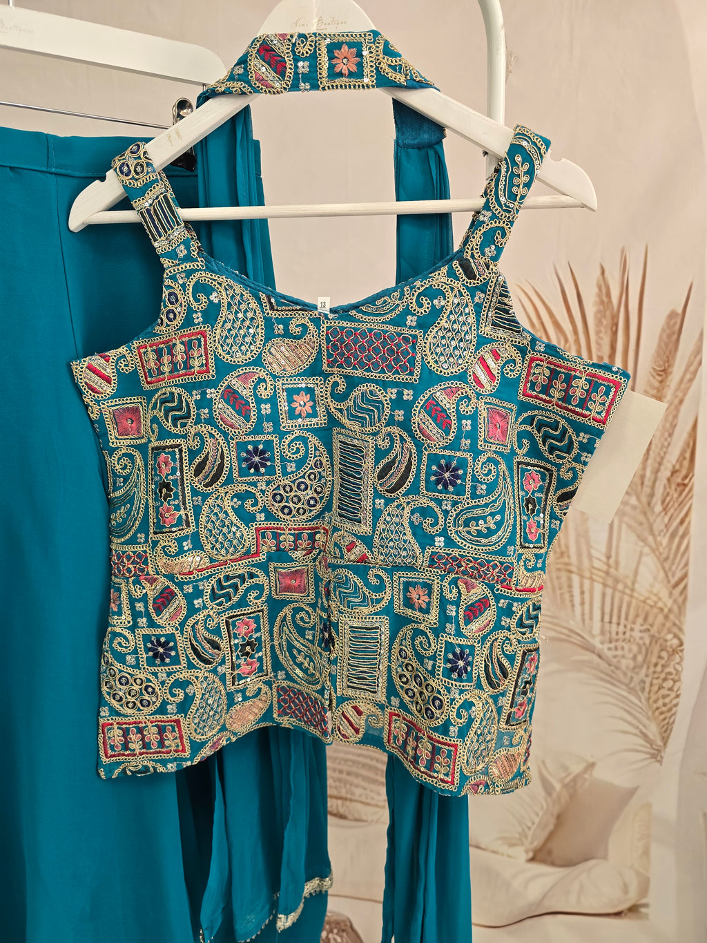 Teal Sharara Suit (Size 12)