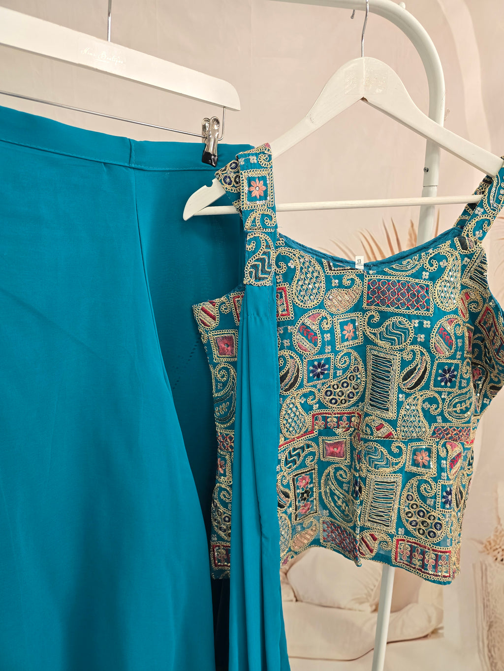 Teal Sharara Suit (Size 12)