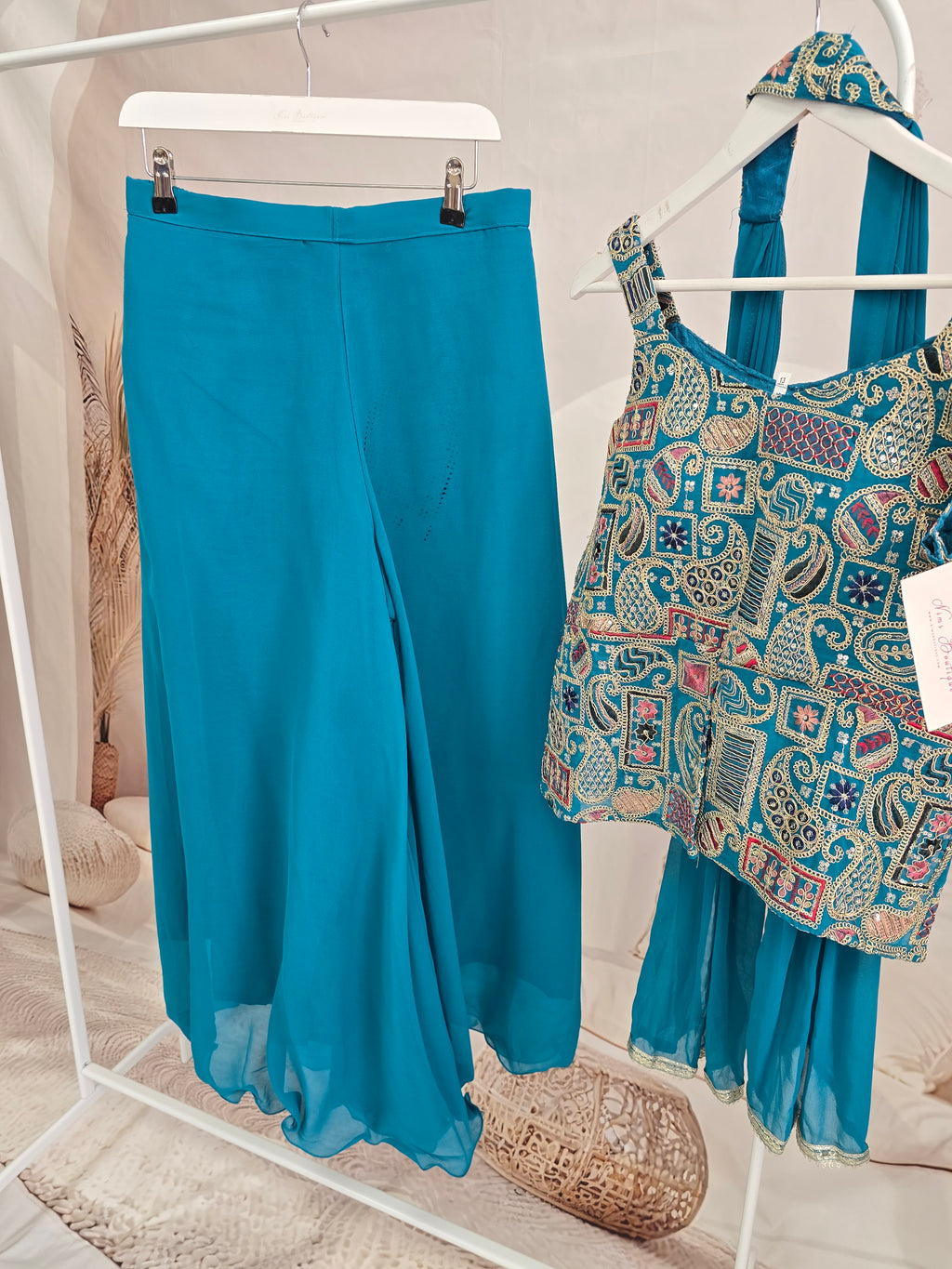 Teal Sharara Suit (Size 12)