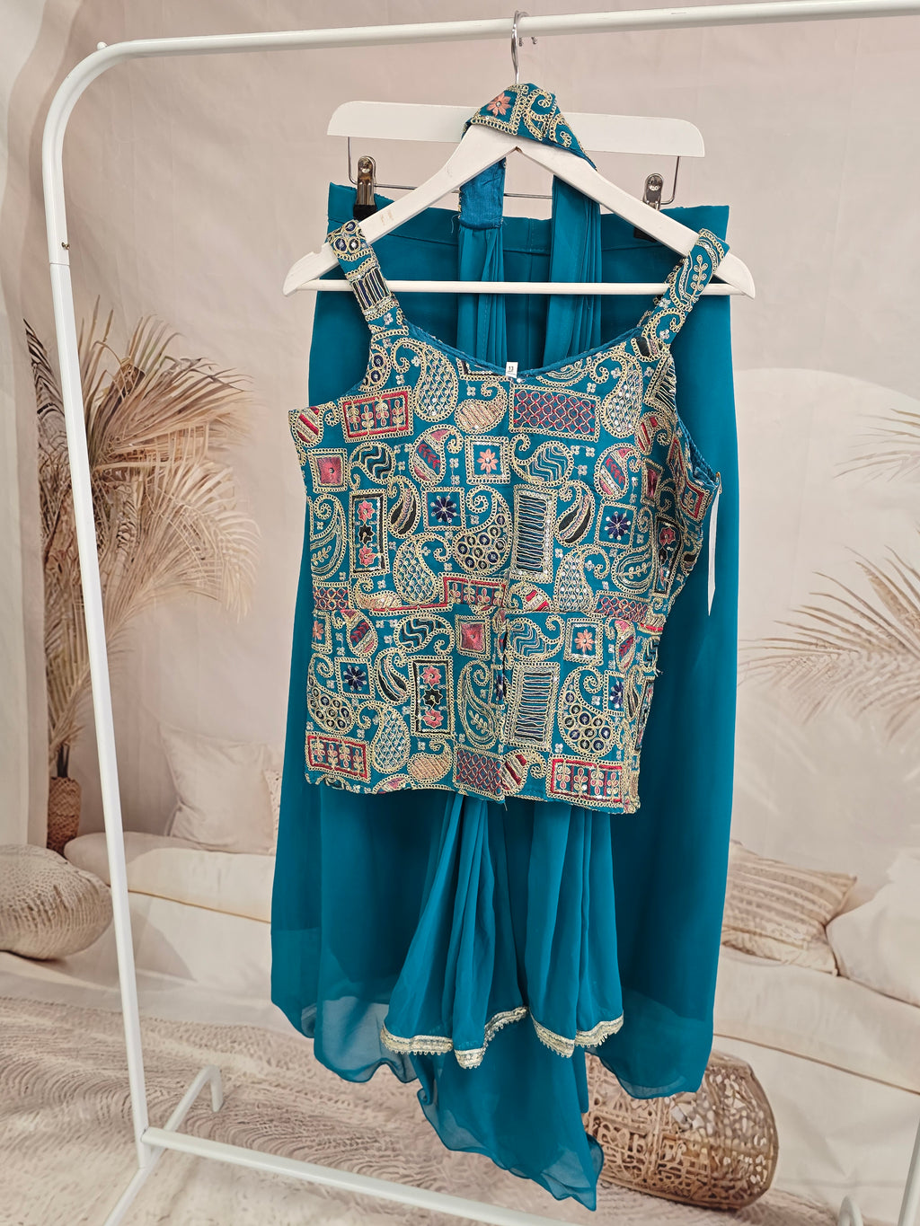Teal Sharara Suit (Size 12)