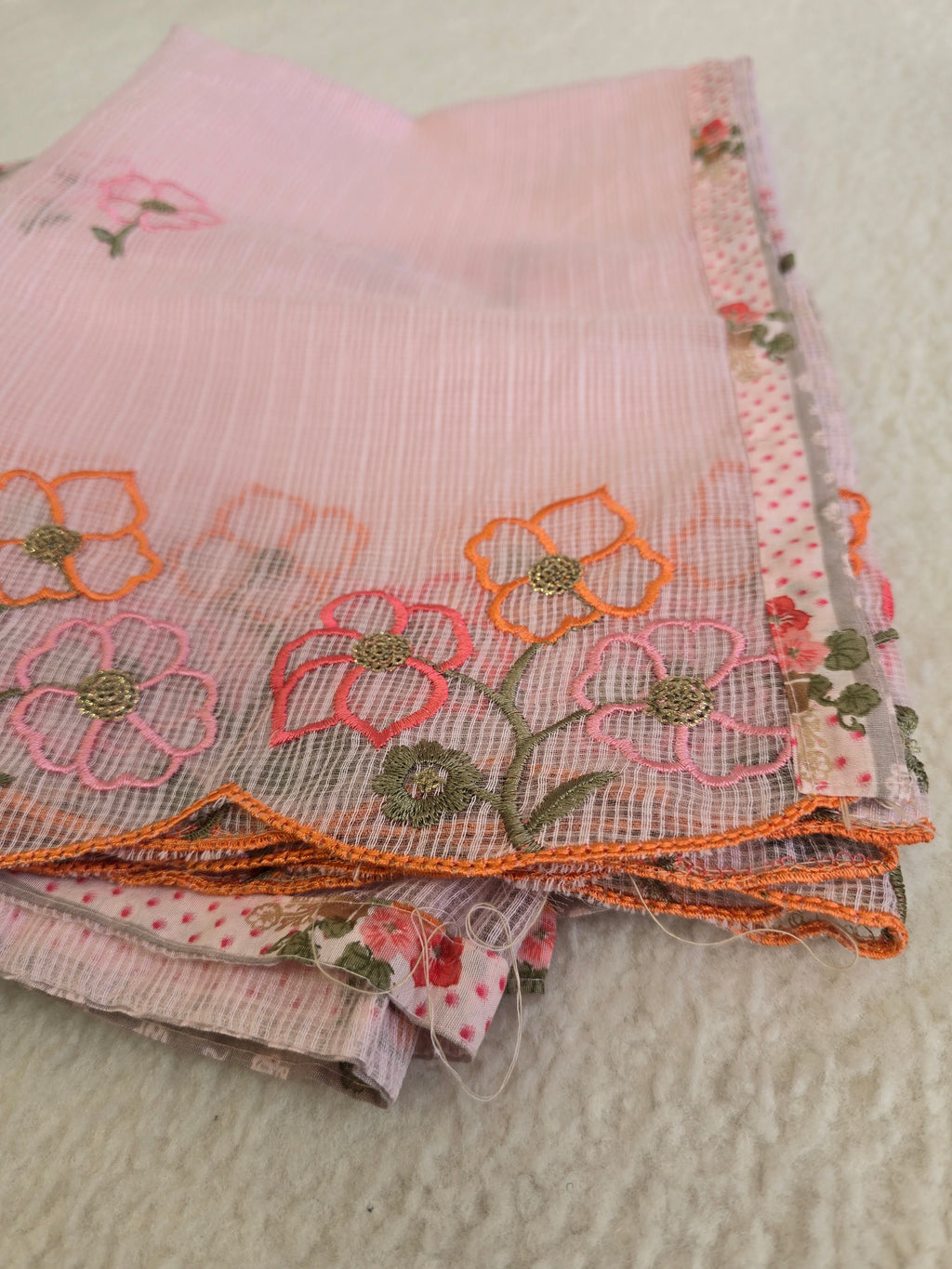 Unstitched Pink Stripe Cotton Suit