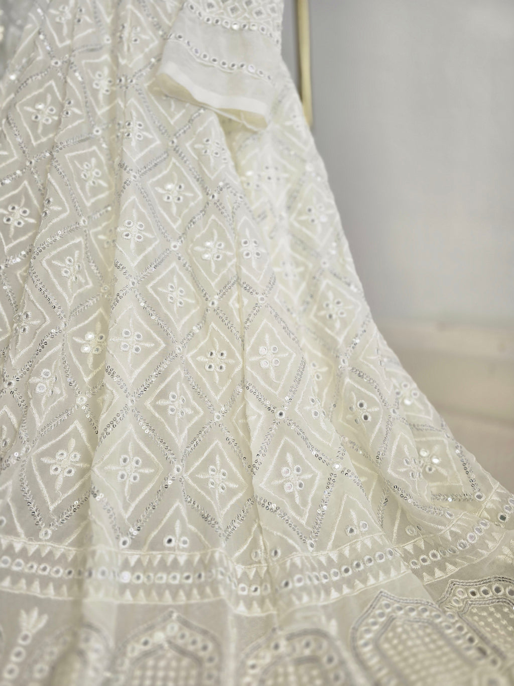 Ivory Chikankari Long Anarkali Suit (12-14)