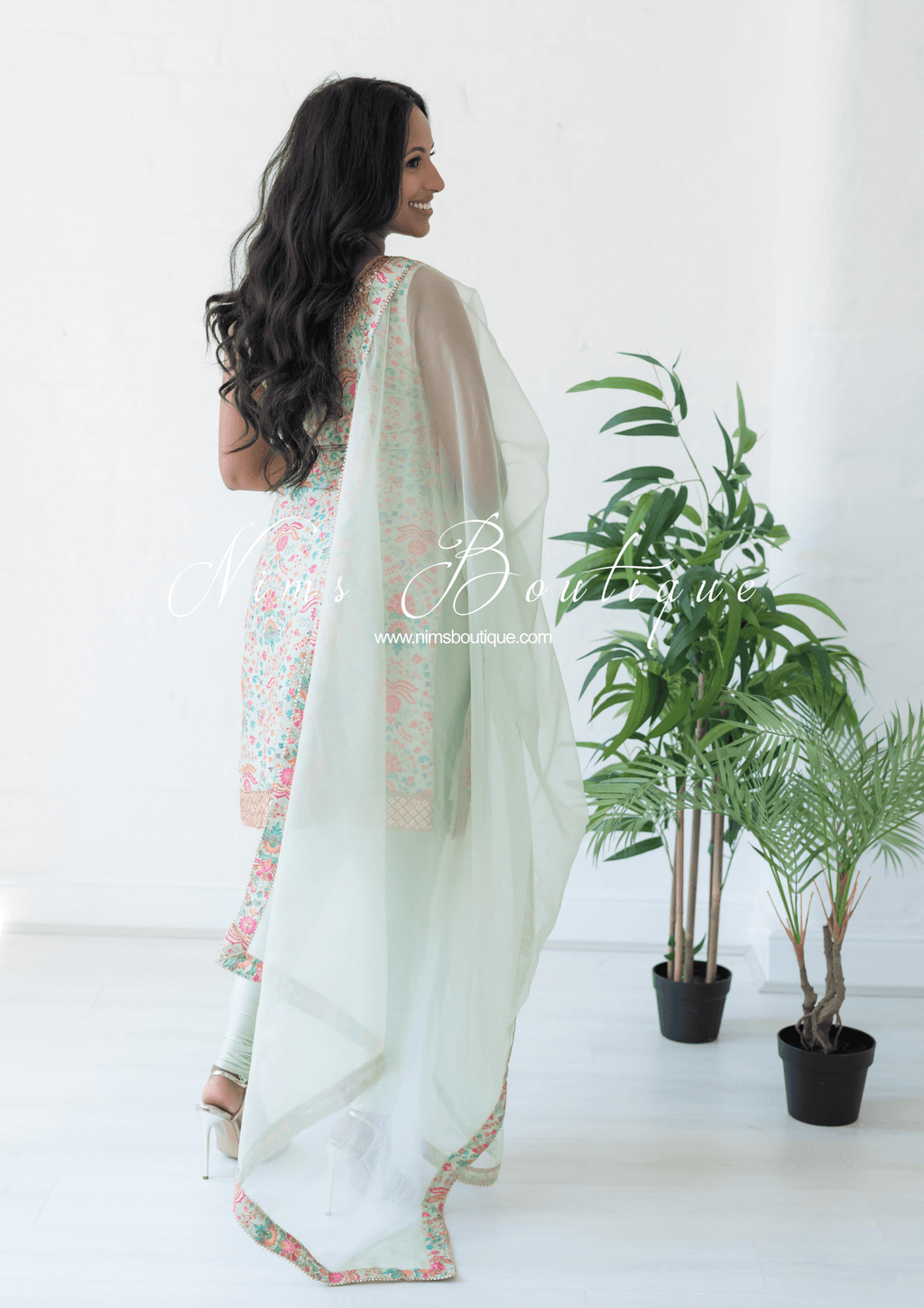 Nims Boutique One Shoulder Mia Mint Greens & Pinks Multicolour Pajami Suit sizes 4-16
