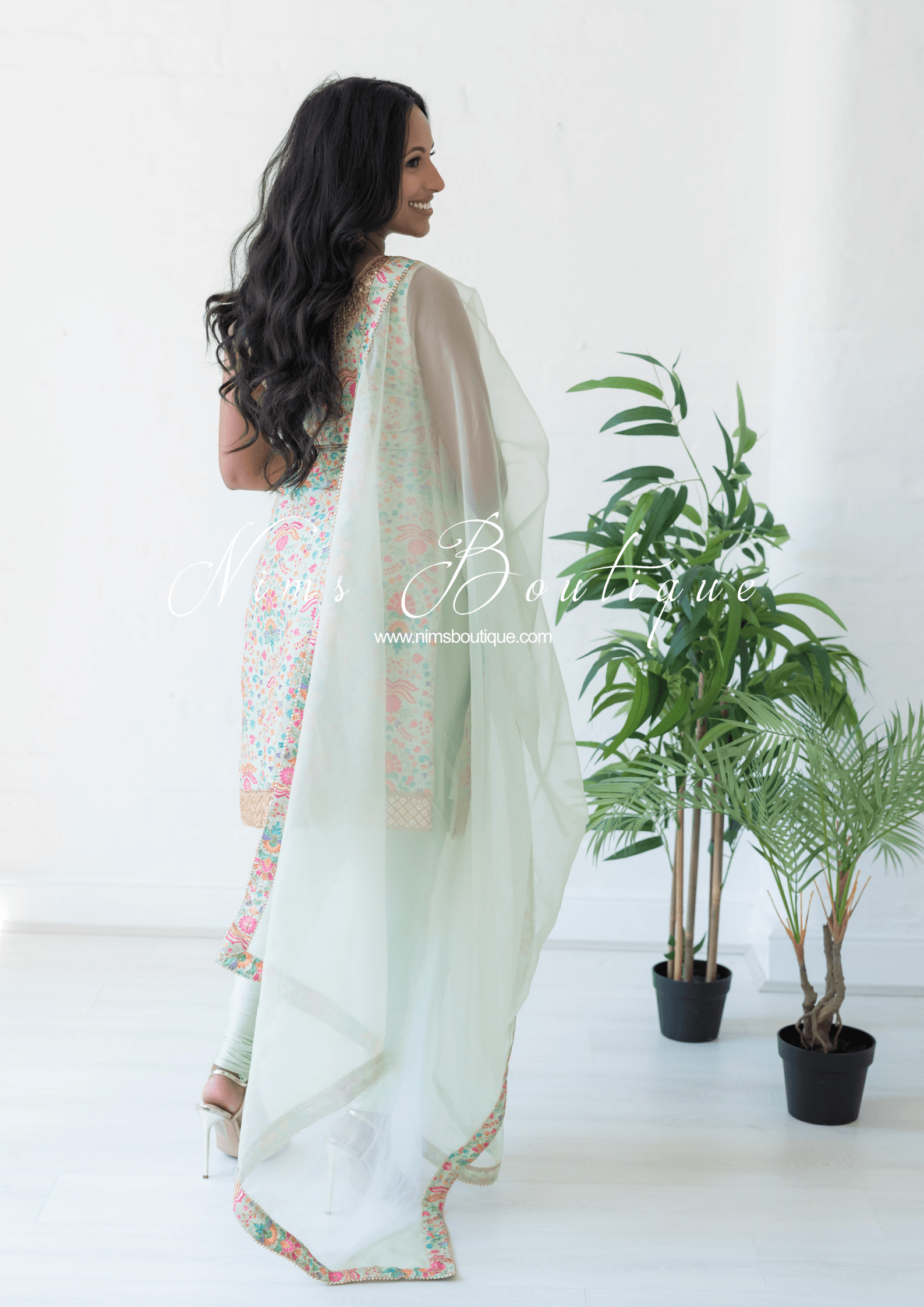 Nims Boutique One Shoulder Mia Mint Greens & Pinks Multicolour Pajami Suit sizes 4-16