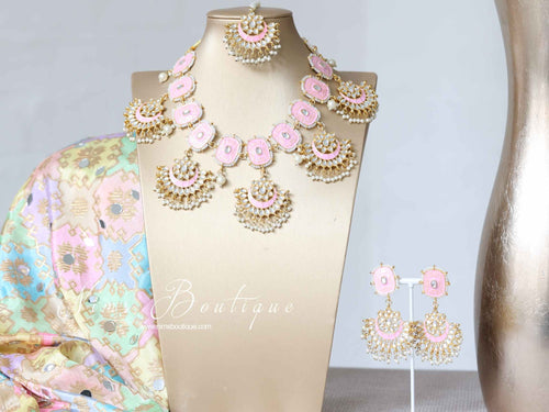 Nims Boutique Mishka Pink Blossom Meenakari Set