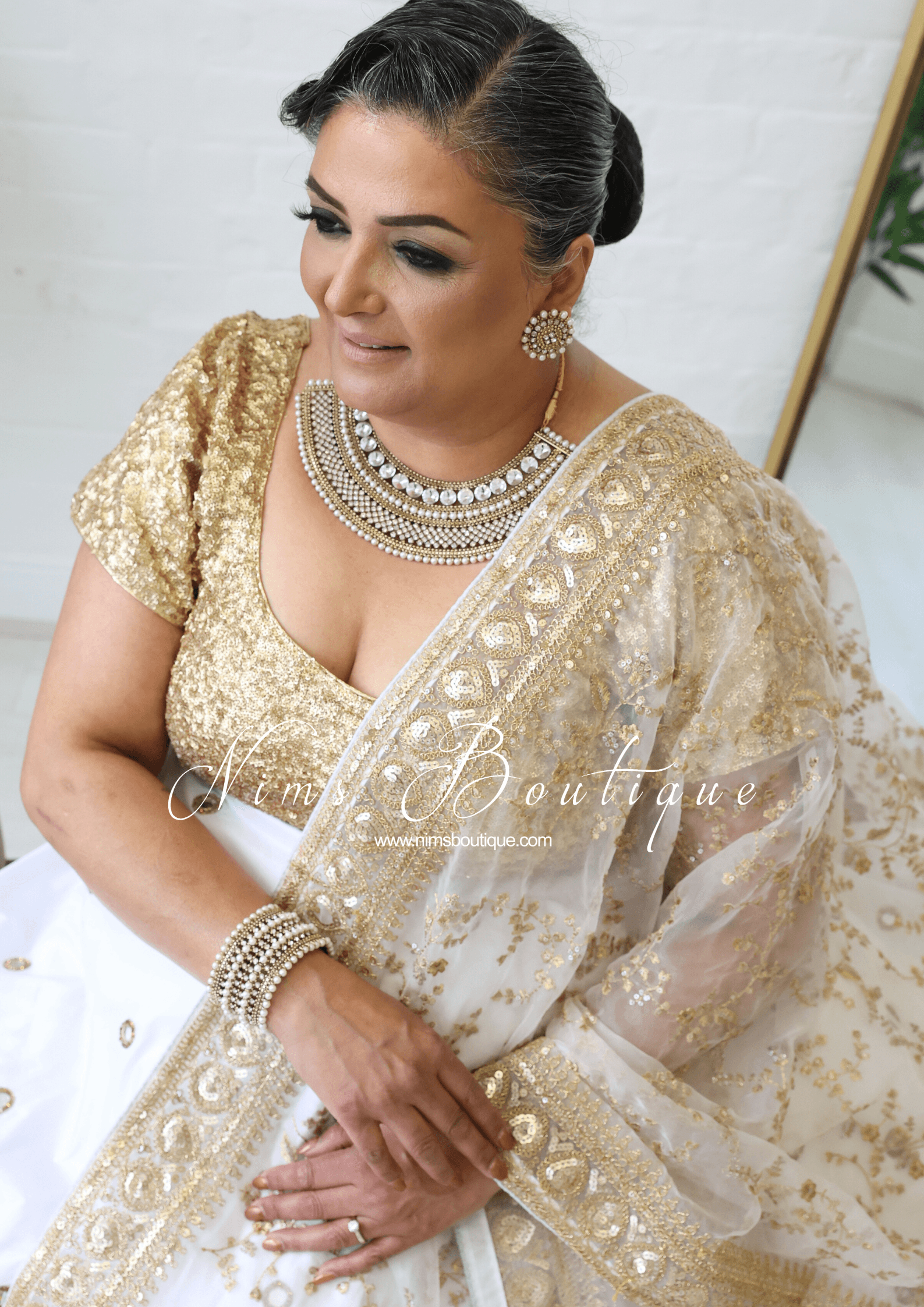 Nims Boutique Royal Jhanvi Antique Gold & Pearl necklace