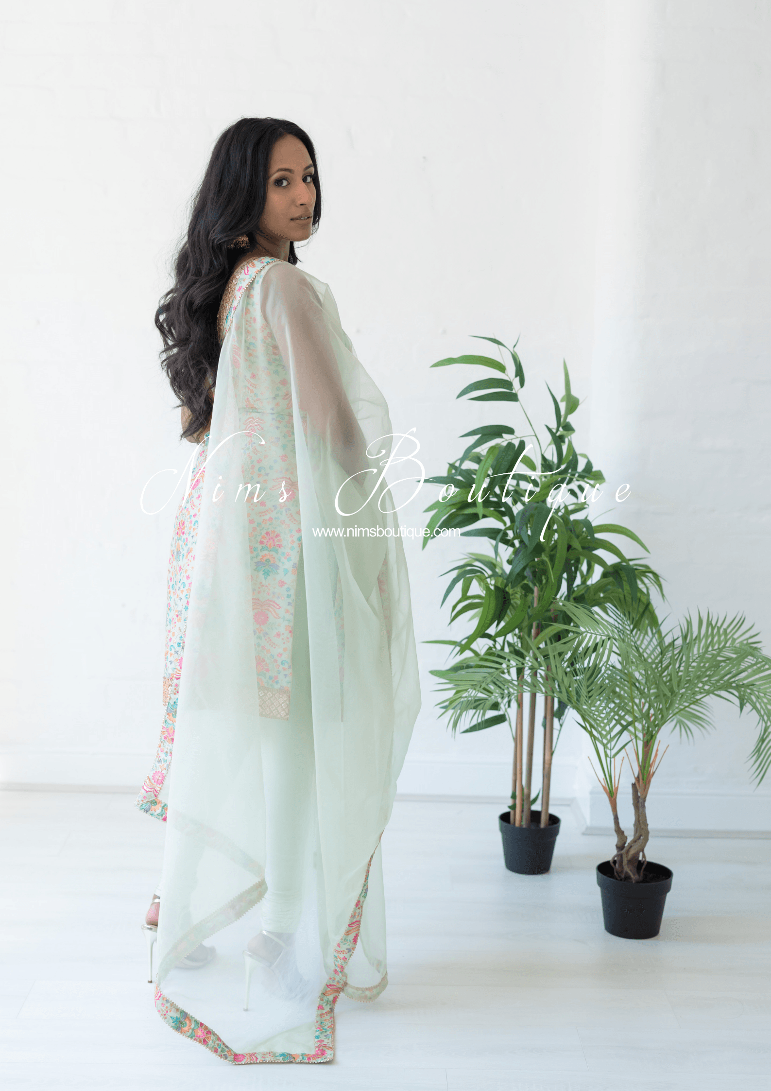 Nims Boutique One Shoulder Mia Mint Greens & Pinks Multicolour Pajami Suit sizes 4-16