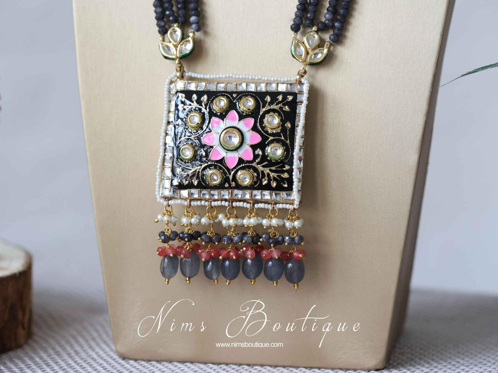 Nims Boutique Nishita Black Meenakari Haar Set