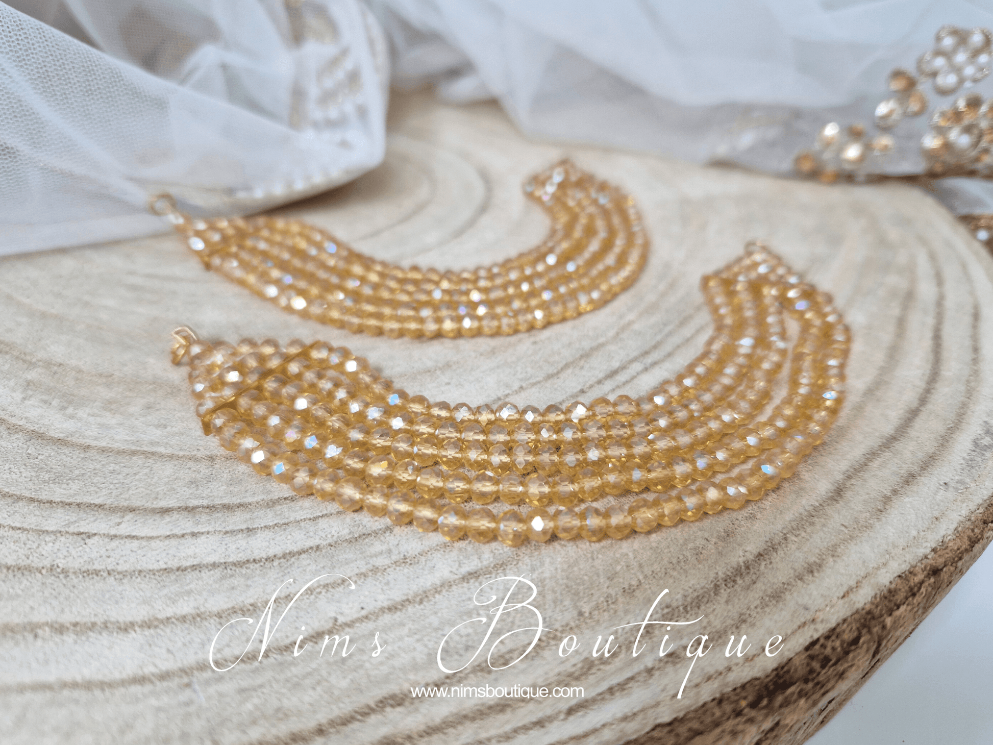 Nims Boutique Royal Gold Earring Chains/Saharas 5 row