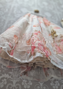 La Floraison Ivory Floral Organza readymade skirt/lehnga (sizes 4-20)