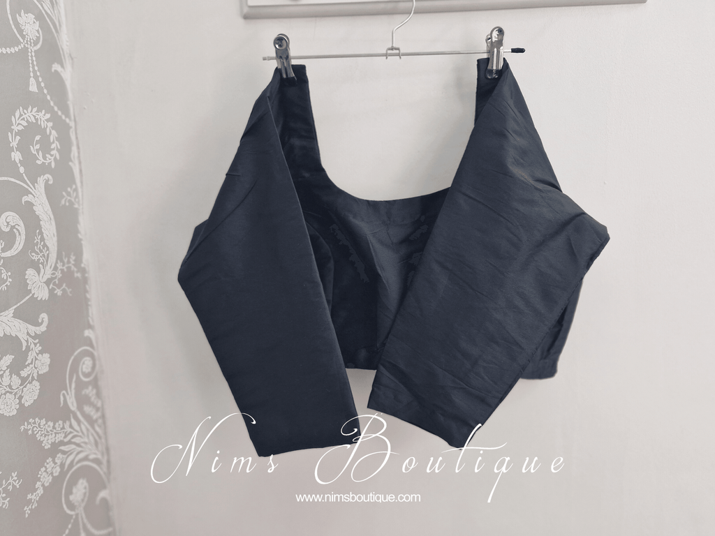 Nims Boutique Black Silk Scoop Neck Blouse with sleeves size 8-26
