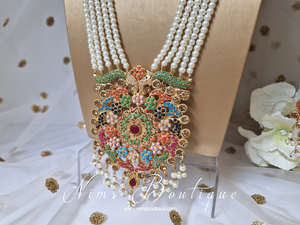 Luxury Neena Multicolour & Gold Long Necklace Set