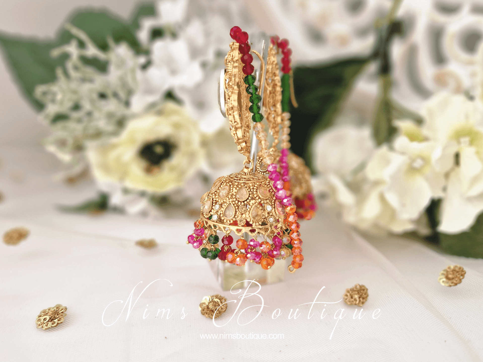 Nims Boutique Anjali Multicolour Chumke with earring chains