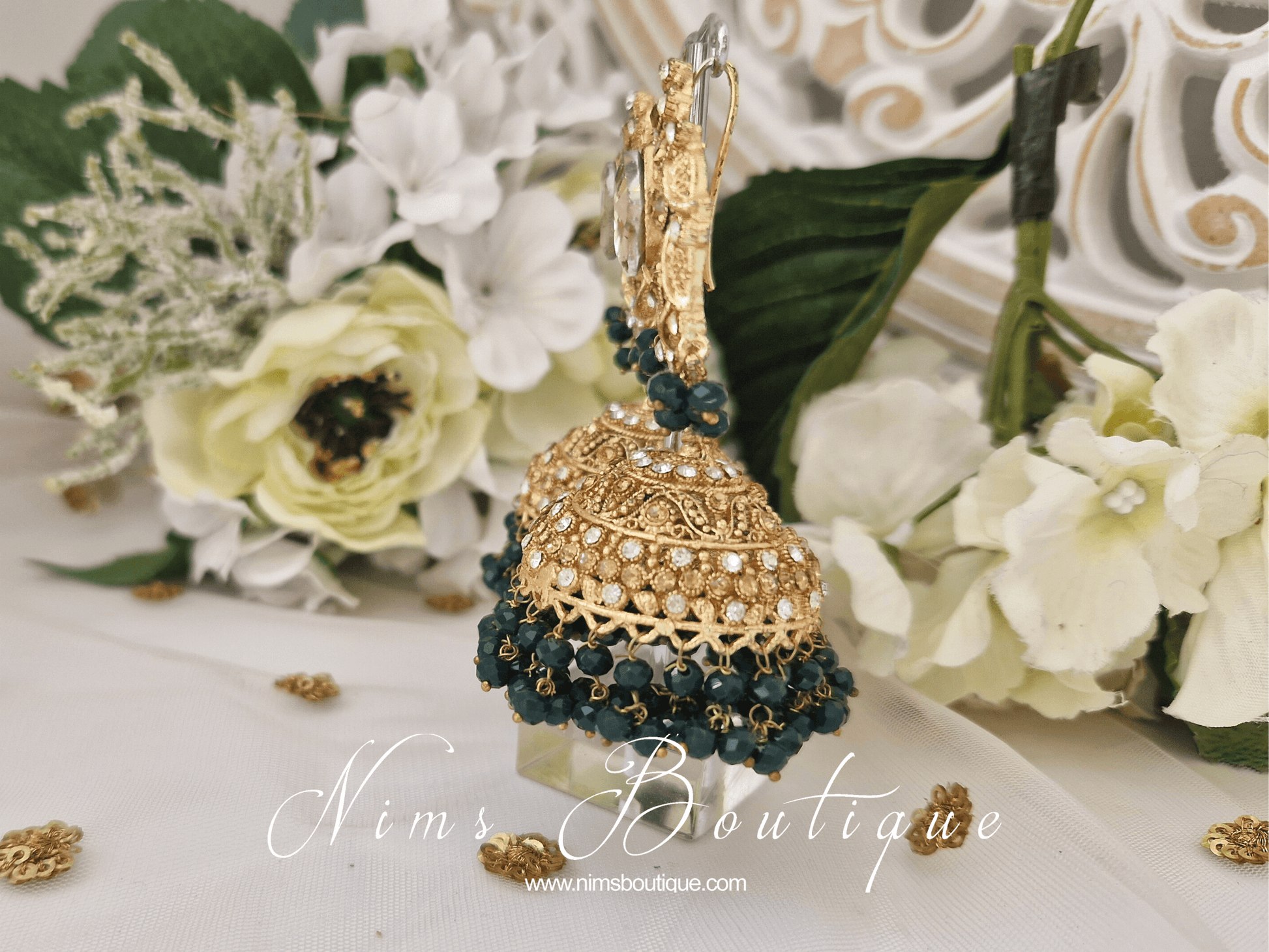Nims Boutique Madhavi Dark Green Chumke
