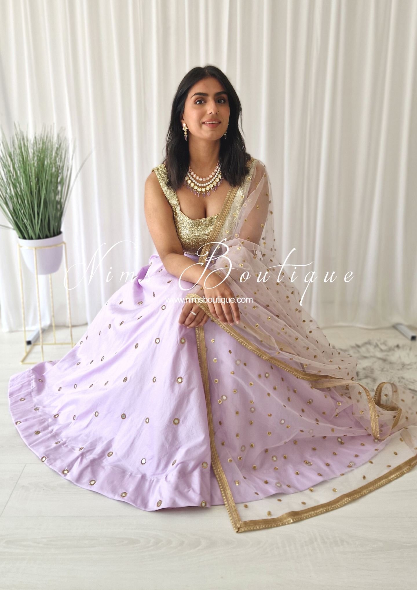 Rani Luxury Lilac Silk Mirror readymade skirt/lehnga (size 4-22)