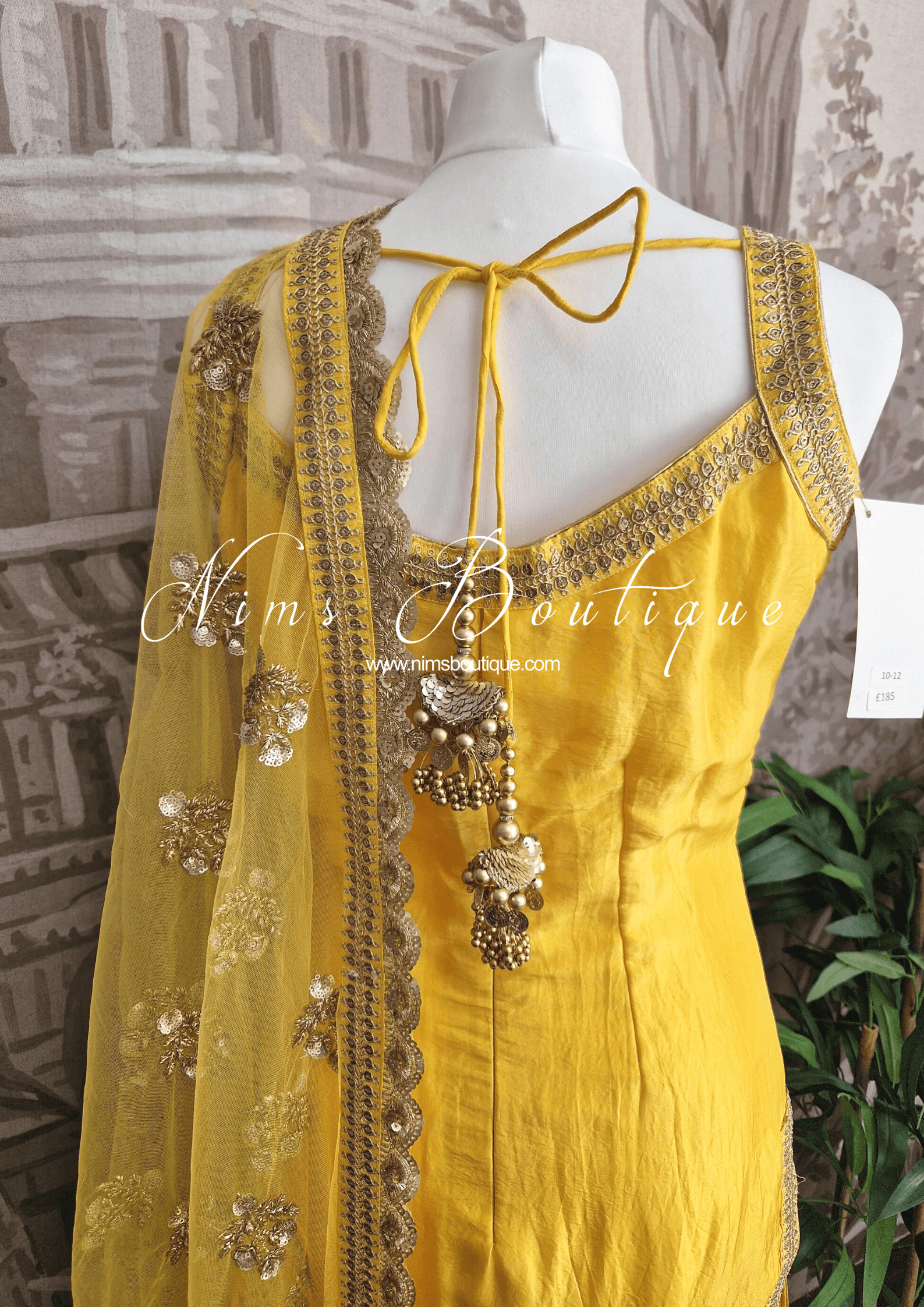 Nims Boutique The NB Classic Sleeveless Yellow Silk Pajami Suit sizes 4 to 22
