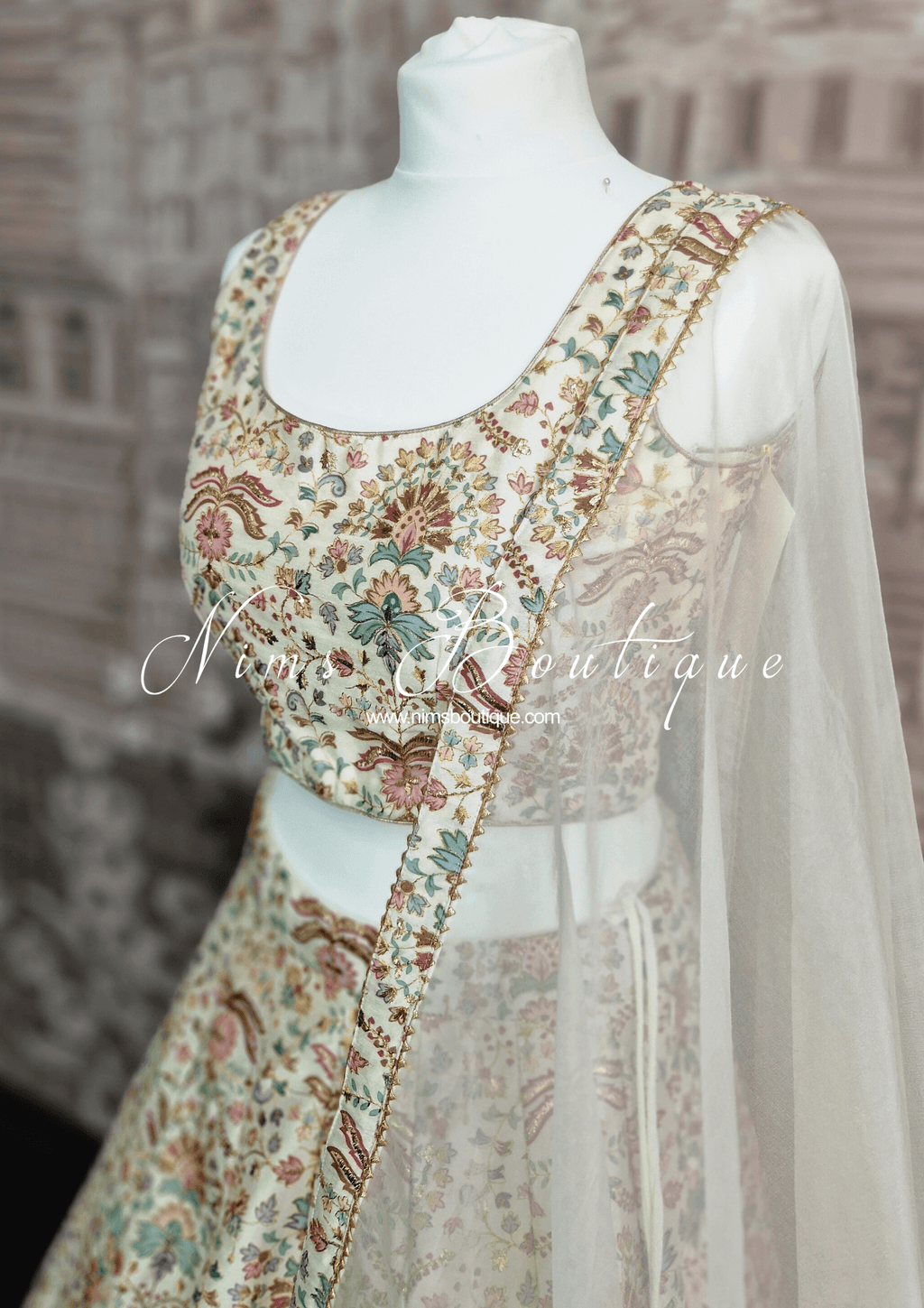 Nims Boutique Mia Ivory & Pastel Lehnga sizes 4-16
