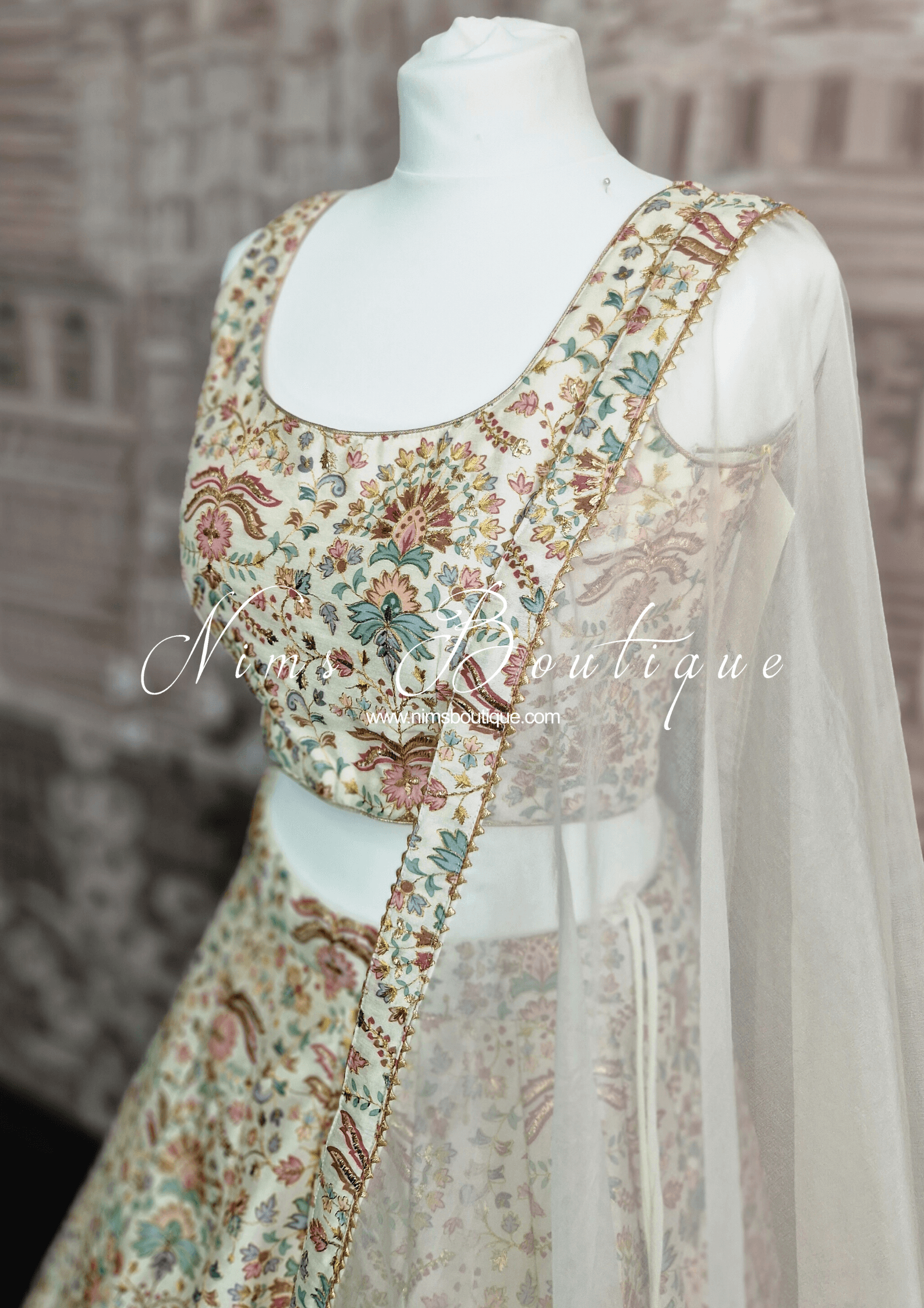 Nims Boutique Mia Ivory & Pastel Lehnga sizes 4-16