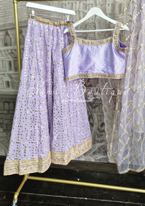 Lilac Crop Top & Trouser Suit Size 14-16