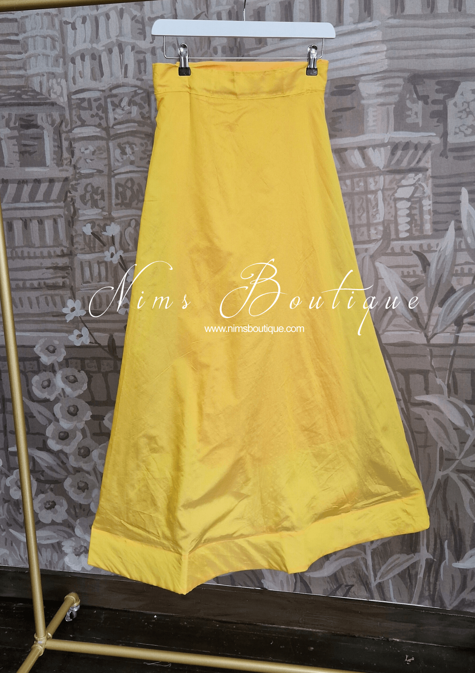 Nims Boutique Deep Yellow Plain Semi stitched skirt/lehnga