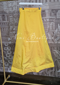 Yellow Plain Semi stitched skirt/lehnga