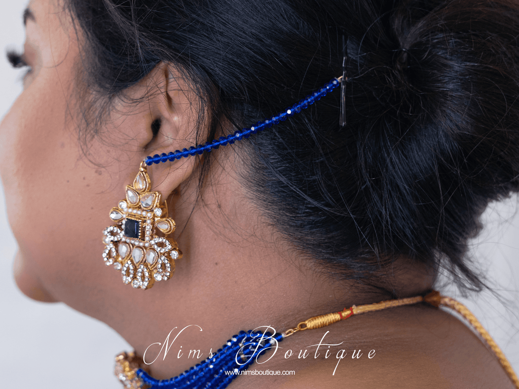 Nims Boutique Neetu Maharani Royal Blue Choker Set