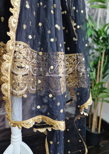 The NB Luxury Black Silk Anarkali with Pajami (size 4-16)