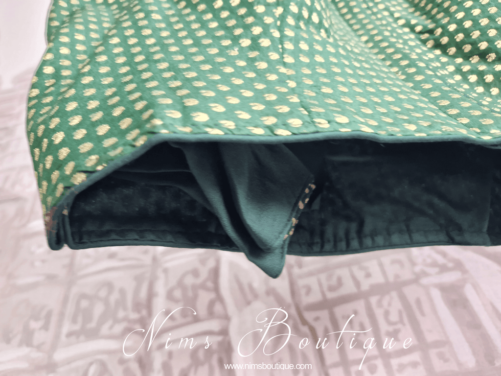 Nims Boutique The NB Green Brocade Blouse 16-18