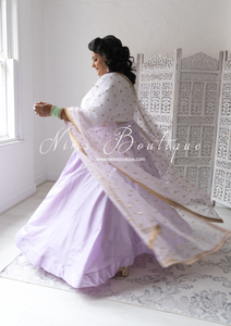 Readymade Lilac Silk skirt/lehnga (sizes 4-22)