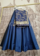 Mahi Luxury Navy Organza Embroidered Dupatta/Chunni