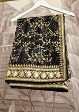 Mahi Luxury Black Organza Embroidered Dupatta/Chunni