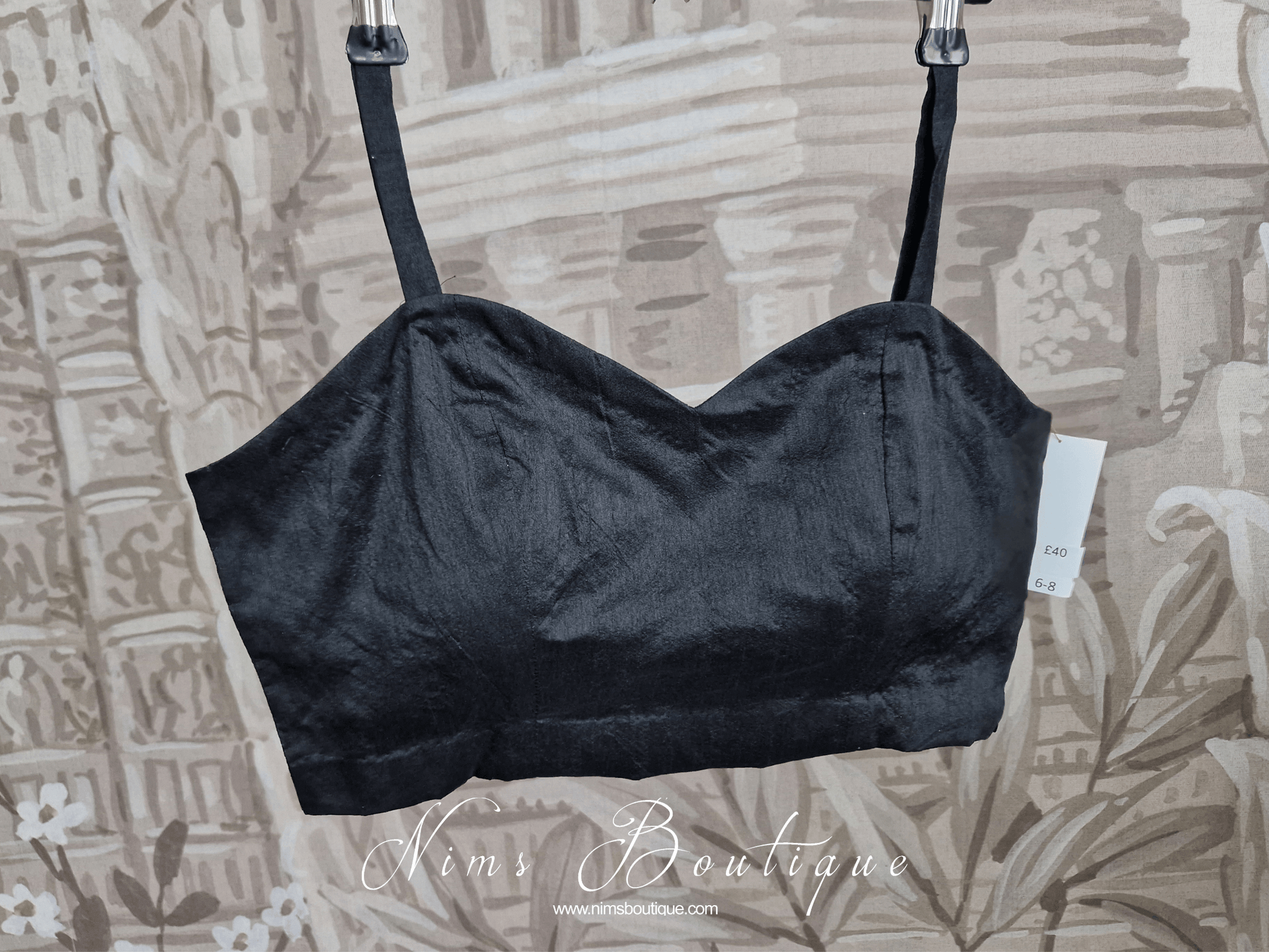 Nims Boutique Gia Black Strap Blouse sizes 4-14