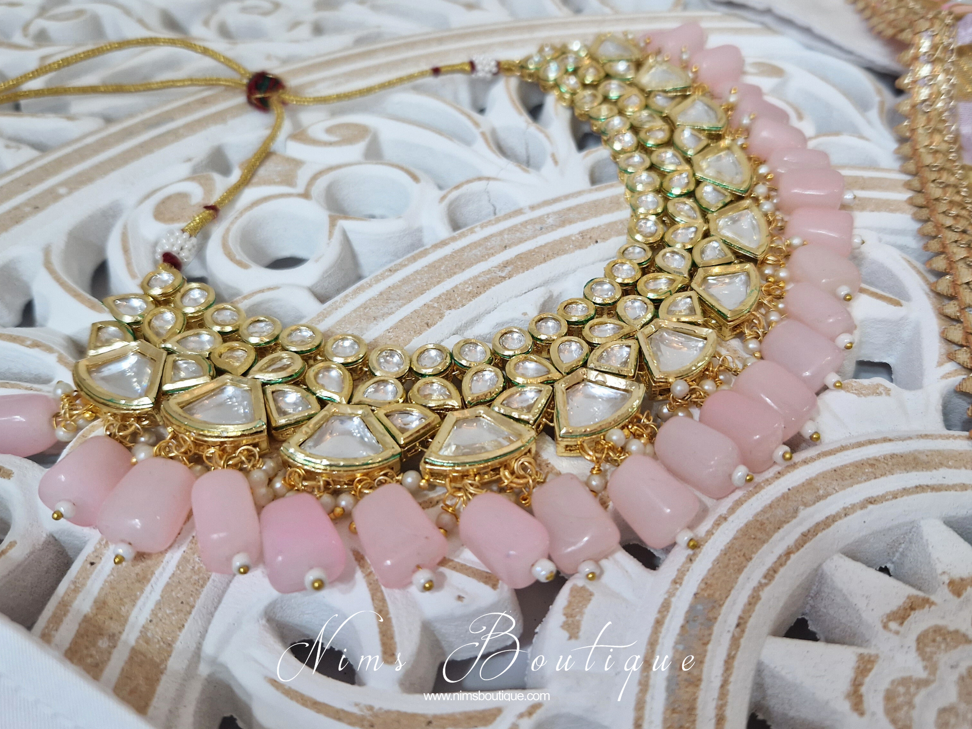 Nims Boutique Freya Pink Kundan Set