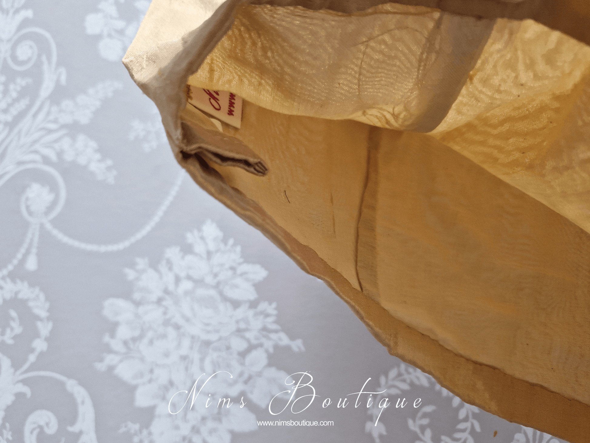 Nims Boutique Sleeveless Gold Raw Silk Blouse 4-24