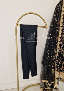 Sarika Black Luxury Long Sleeved Anarkali Suit with Pajami (sizes 4-14)