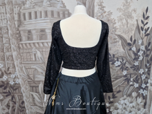 Luxury Black Sequin Long sleeved Blouse (size 4-22)